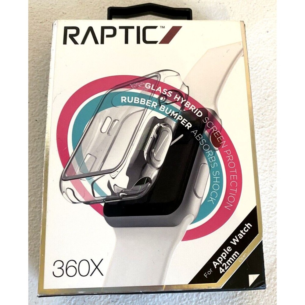 Raptic 360x Hybrid Screen Protector For Apple Watch 42mm Rubber‎ Bumper